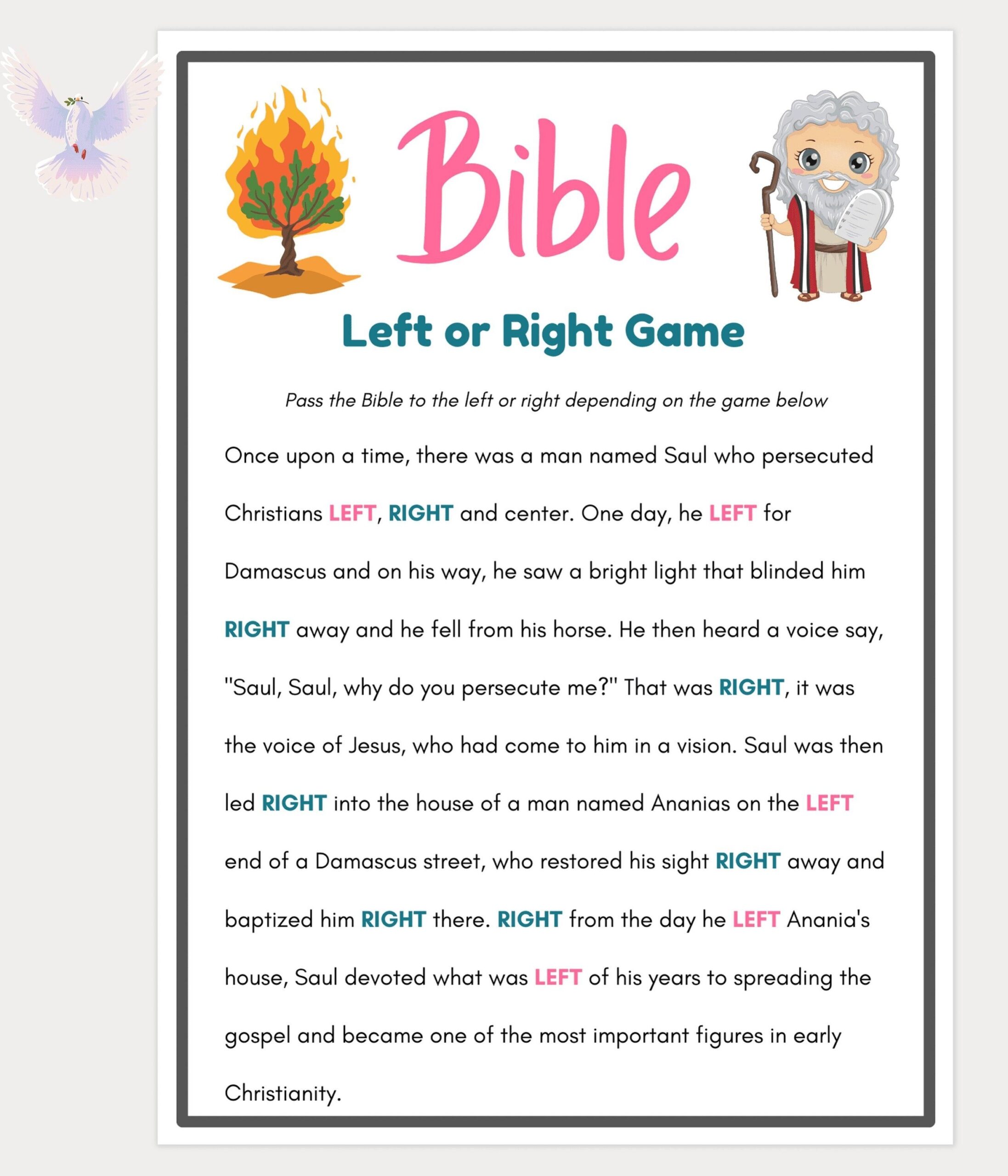 Bible Games Left Or Right Bible Game Womens Ministry Games Bible 