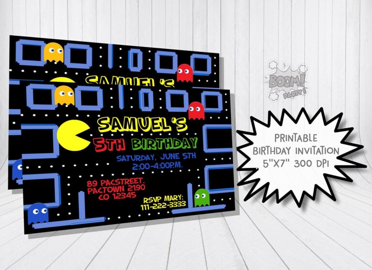 Birthday Invitation Arcade Game Party Printable Invitation Printable