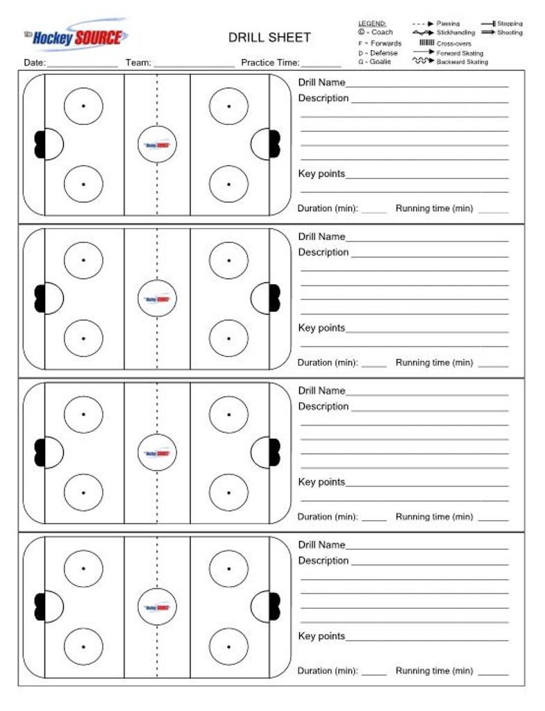 Blank Hockey Practice Plan Template 1 TEMPLATES EXAMPLE TEMPLATES 