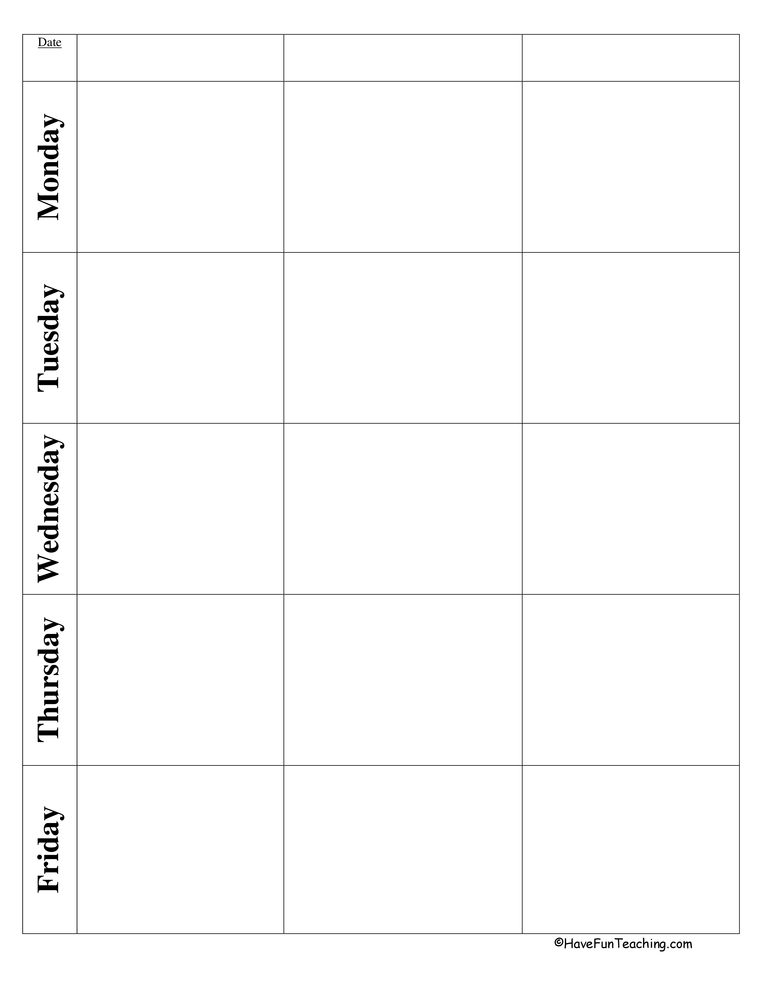 Blank Lesson Plan Template By Teach Simple