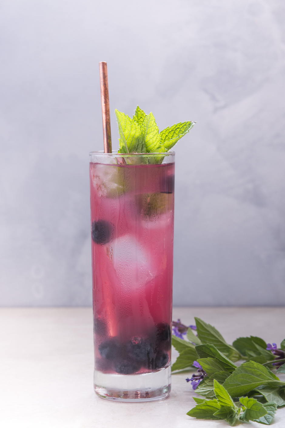Blueberry Mint Soda Blueberry