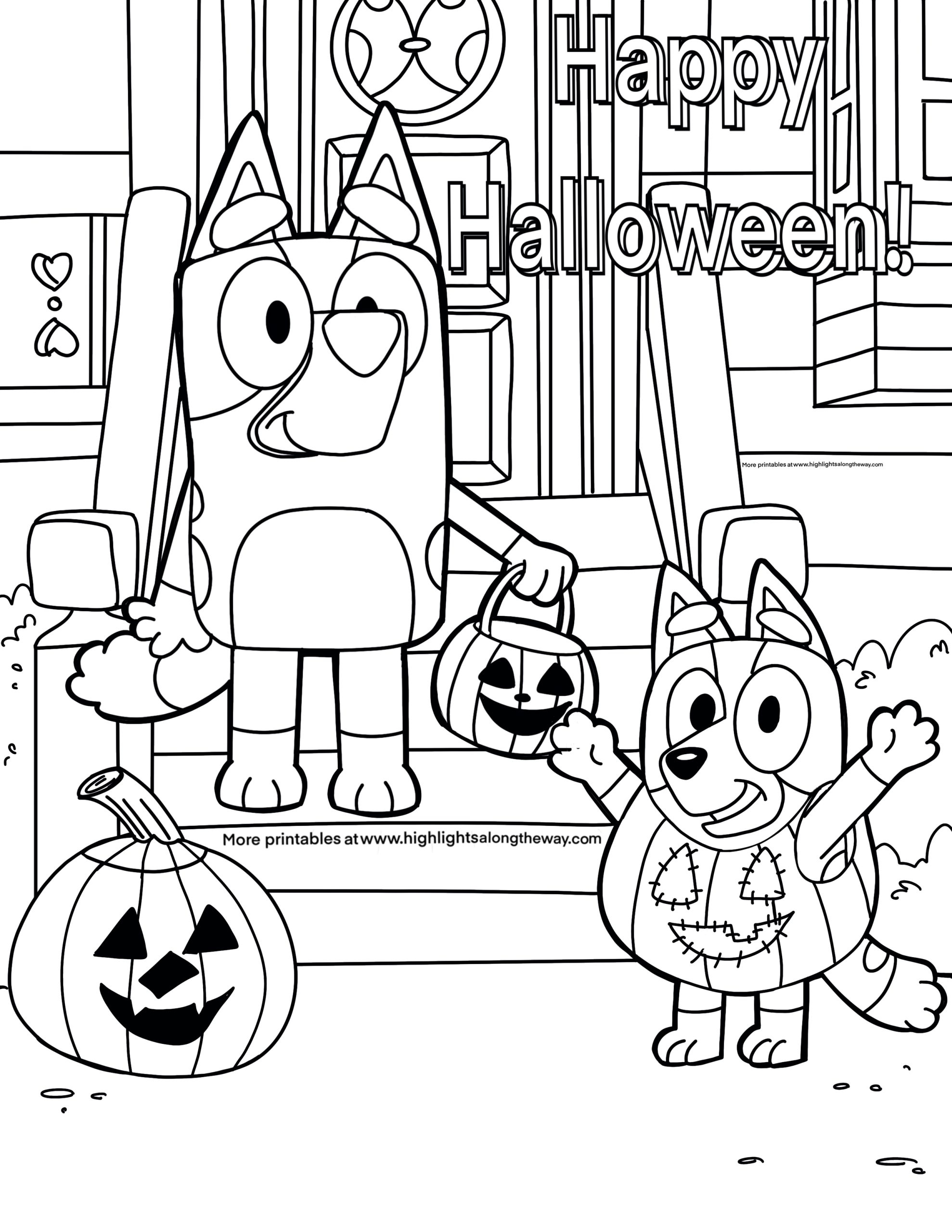 Bluey Halloween Coloring Pages Spooky Fun For Kids NgTalks