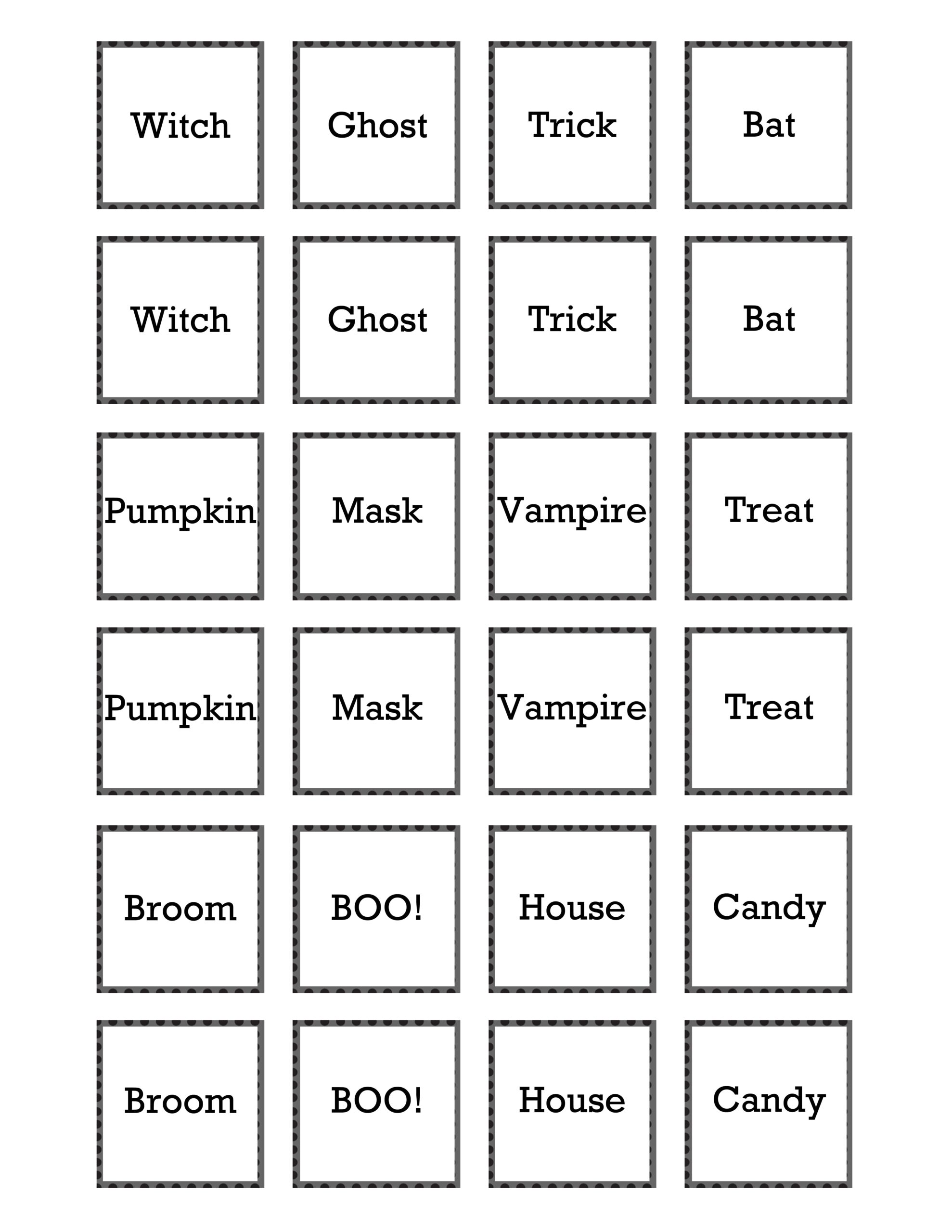 Boo Memory Game Printable Insides 30 Minute Crafts