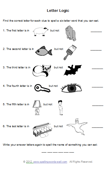 Brain Teaser Worksheets For Spelling Fun Worksheets Library