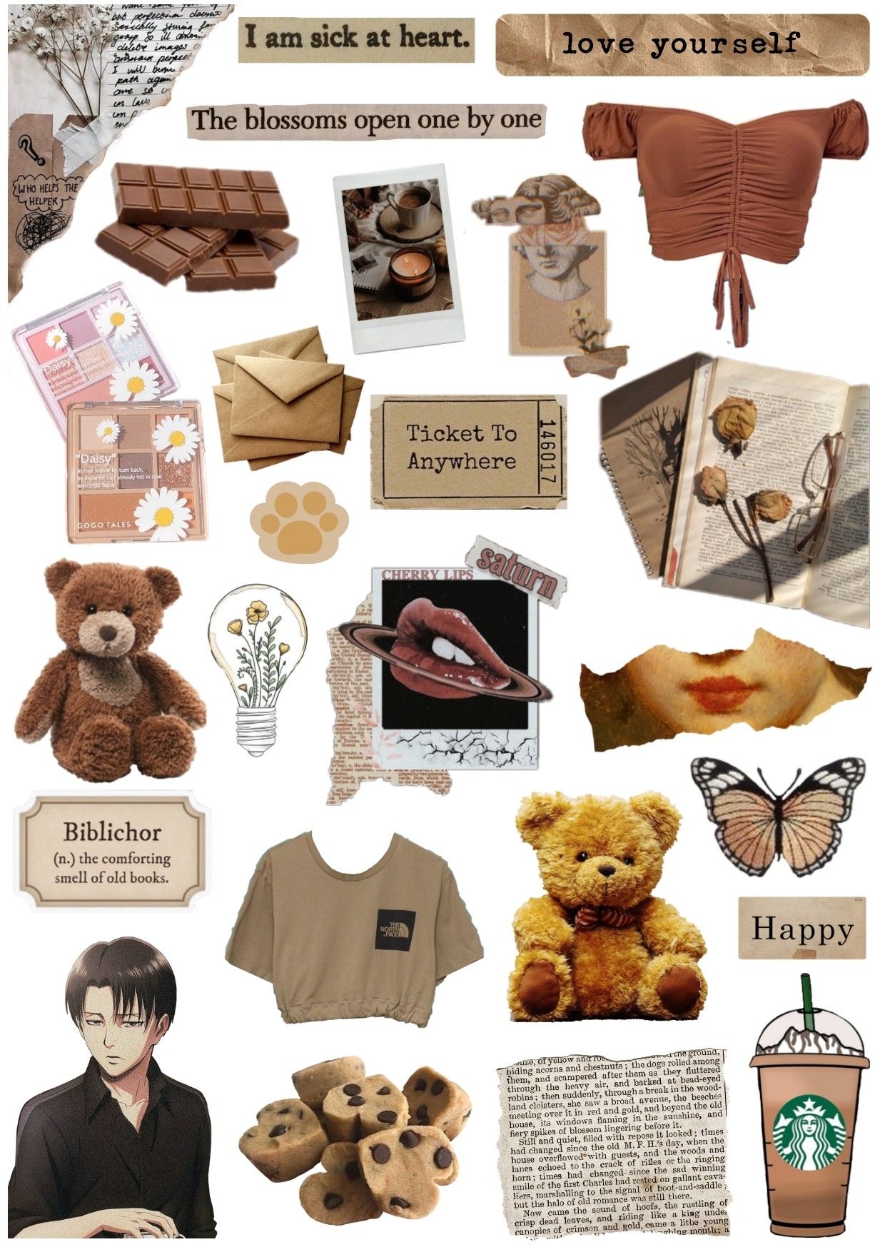 Brown Aesthetic Stickers Printable