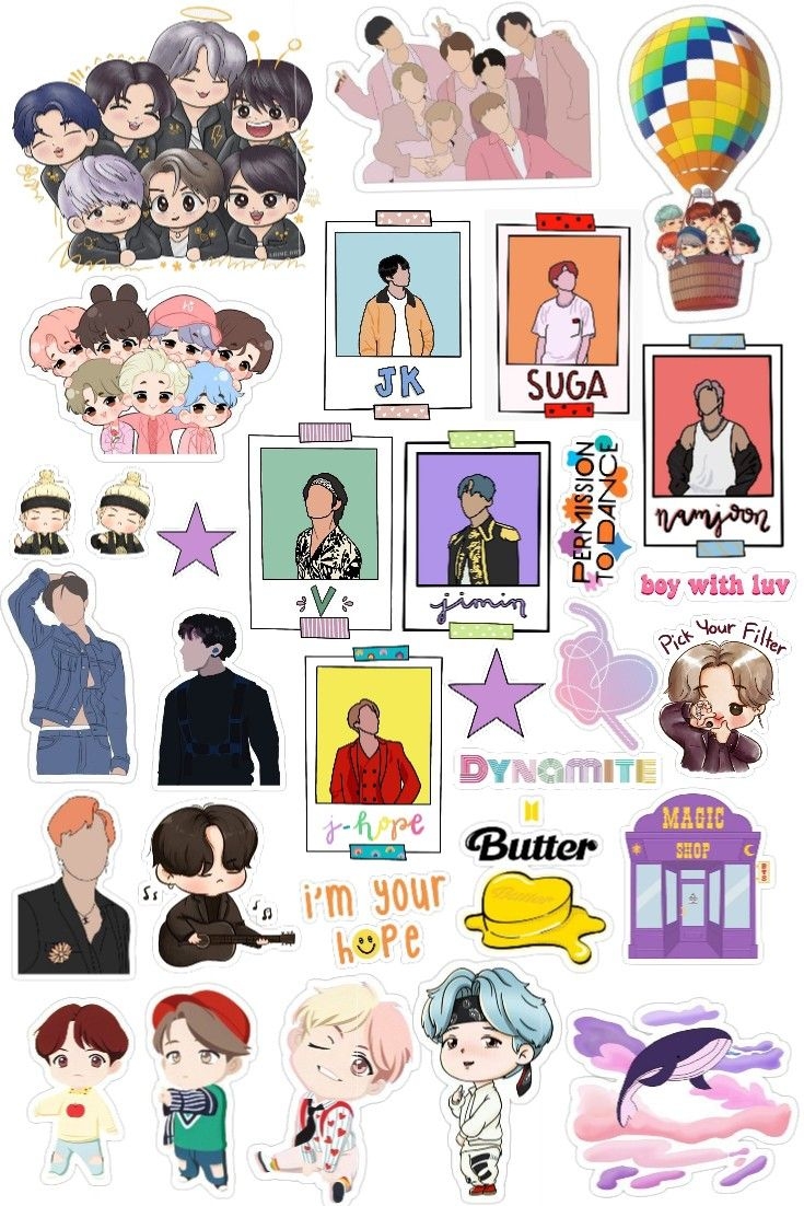 Bts Printable Stickers Printable New Year Banners
