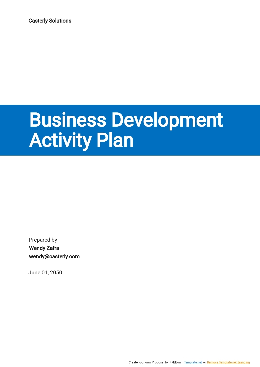 business activity plan template