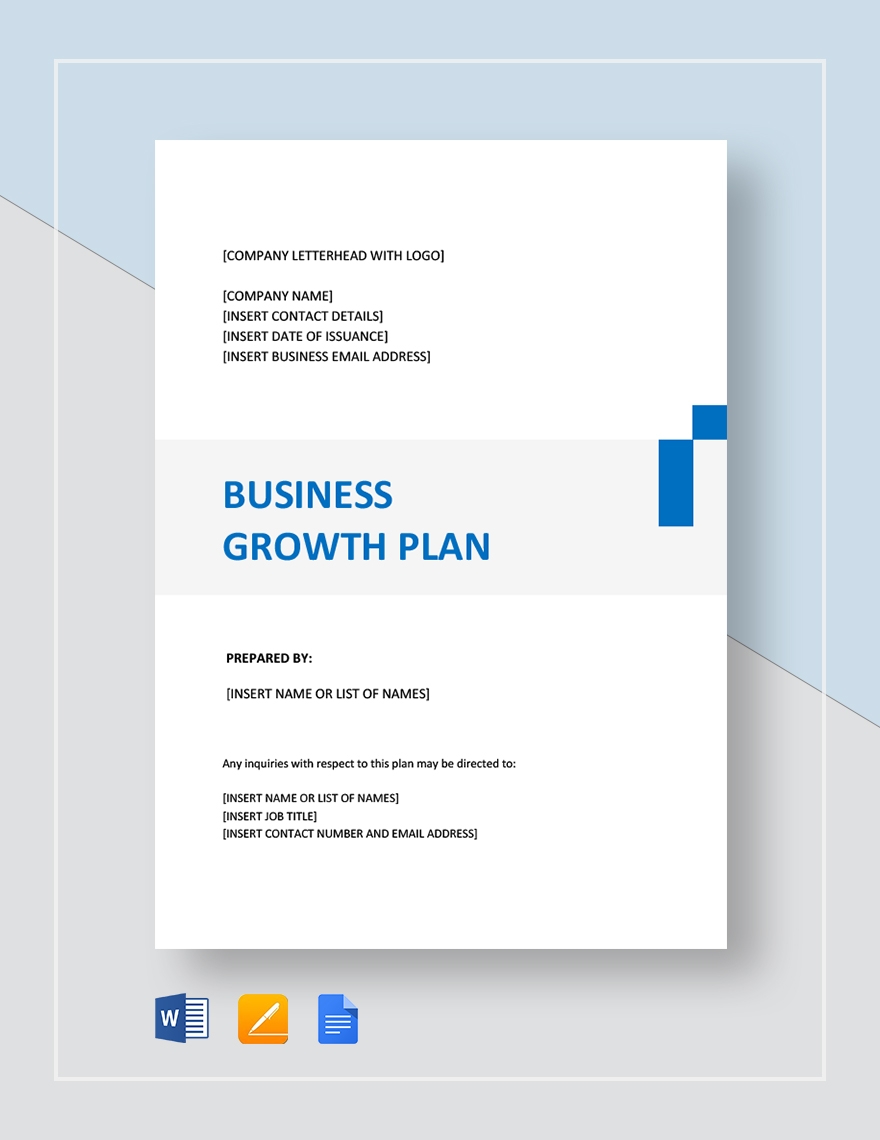Business Growth Plan Template In Pages Word Google Docs Download