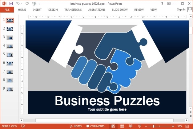 Business Jigsaw Puzzle Animated PowerPoint Template SlideHunter