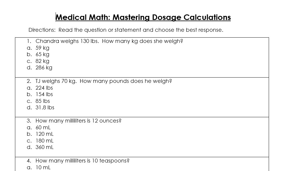 Business Math Pharmacy Prescription Pricing Worksheets Library