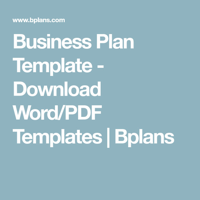 bplans business plan template