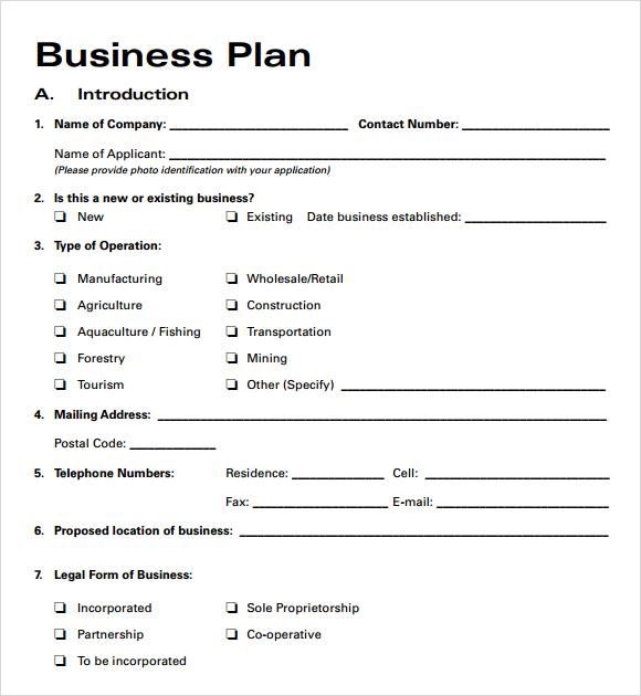 write a business plan template