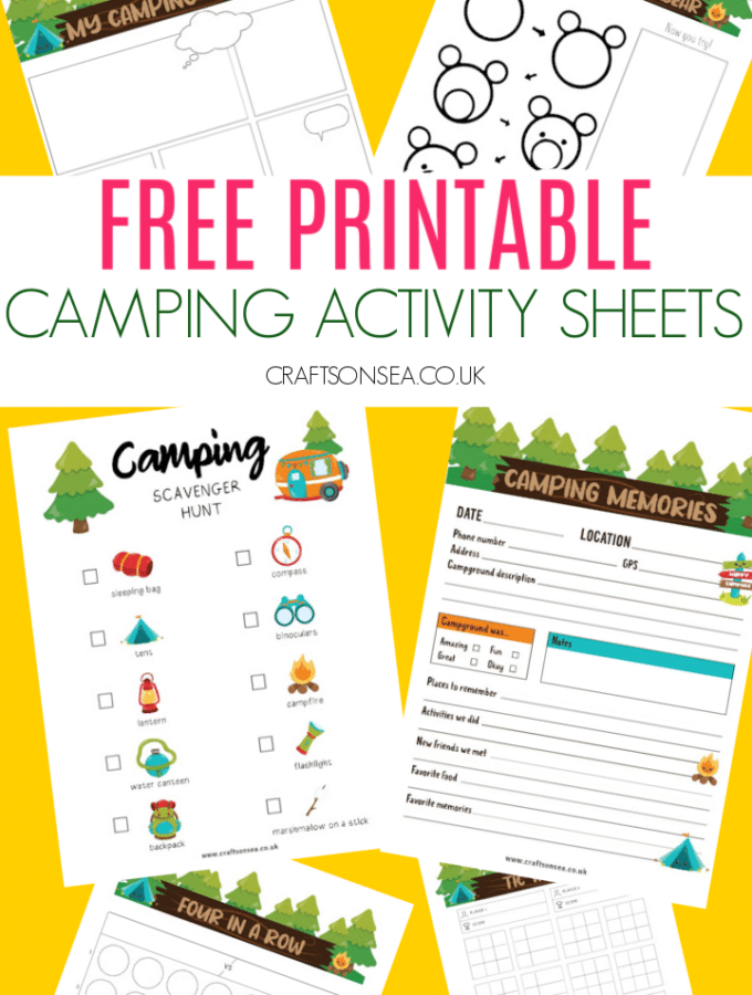 Camping Activity Sheets FREE Printables Crafts On Sea Actividades