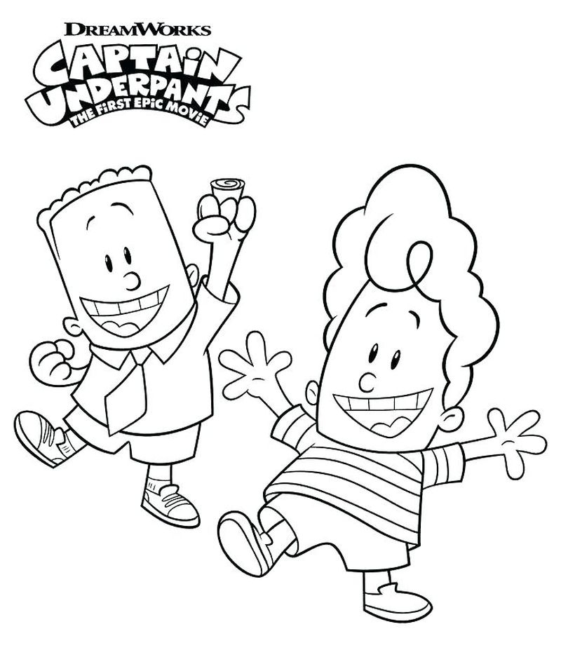 Captain Underpants Coloring Pages PDF Coloringfolder