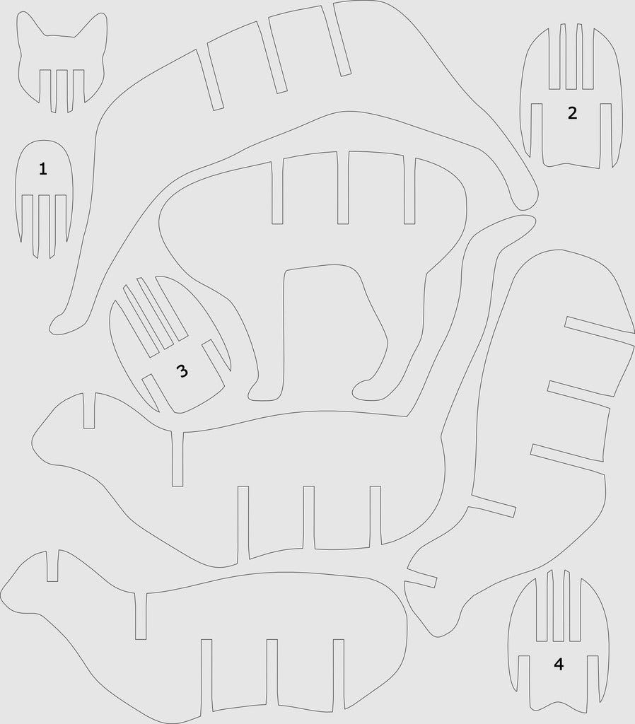 Cardboard 3D Puzzle Template Free