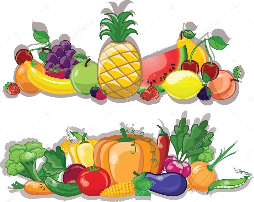 Cartoon Vegetables And Fruits Background Stock Illustration By 