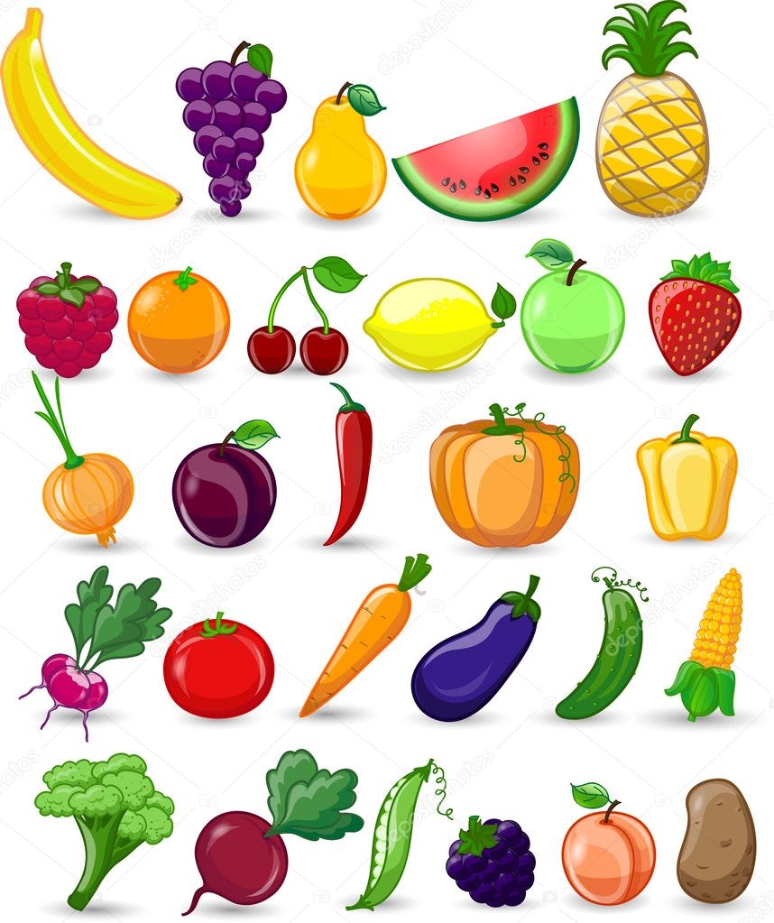 Cartoon Vegetables And Fruits Stock Illustration By virinaflora 24522687