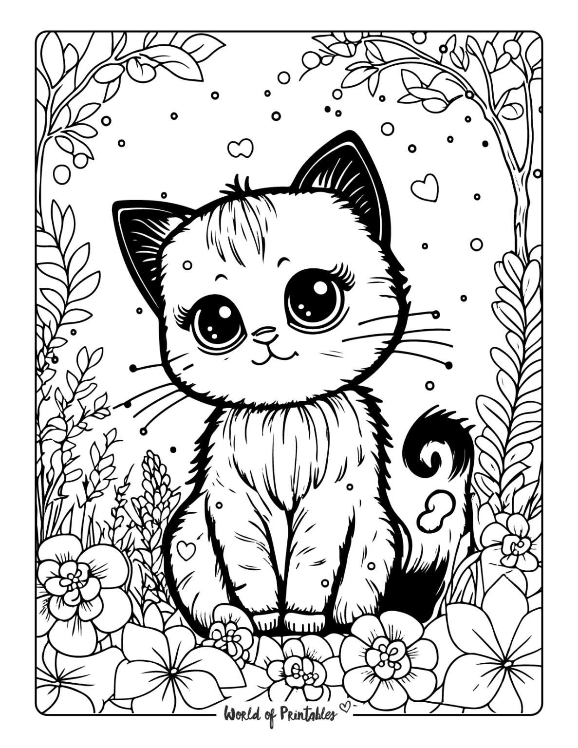 cat coloring picture printable