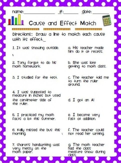 cause and effect printable activities