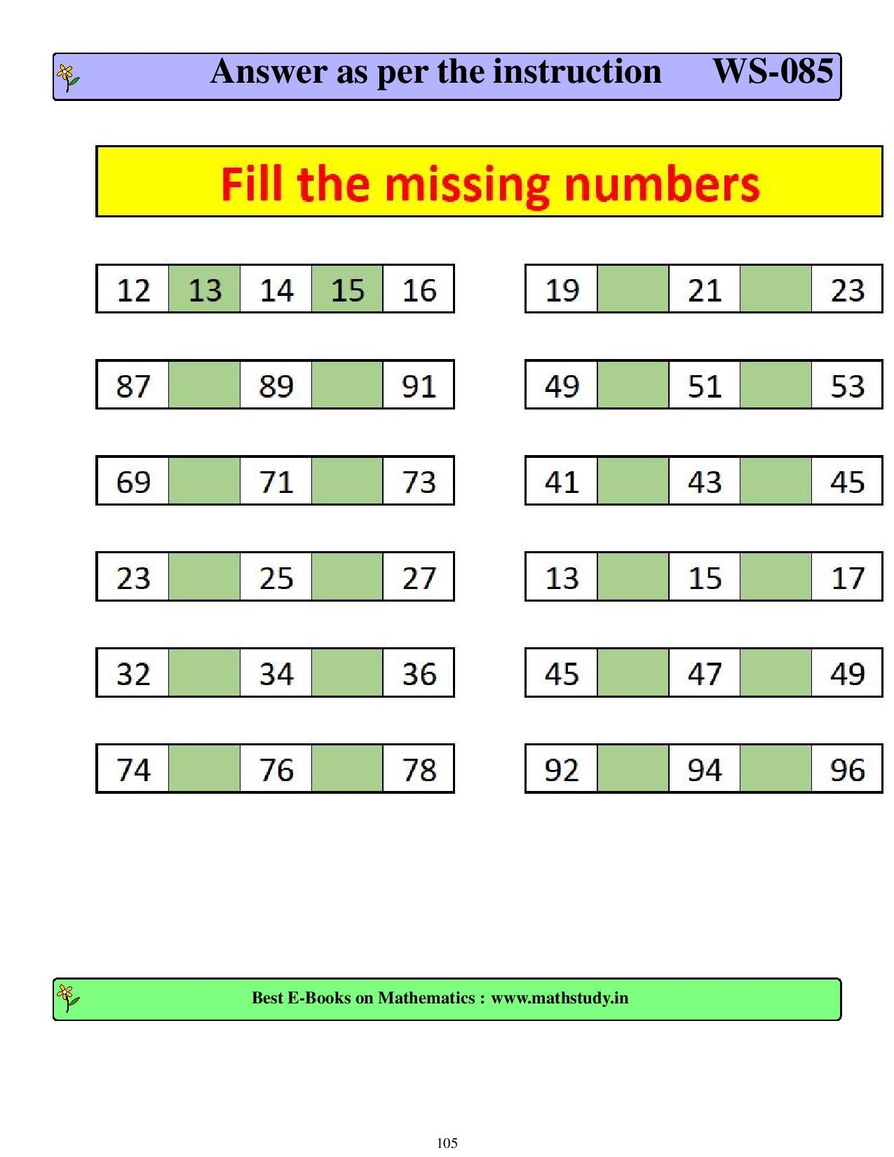 Cbse Class 1 Maths Pattern Worksheets Archives Best E books