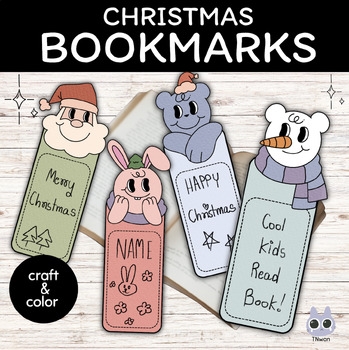 Christmas Bookmarks Coloring Name Craft Activities printable Templates