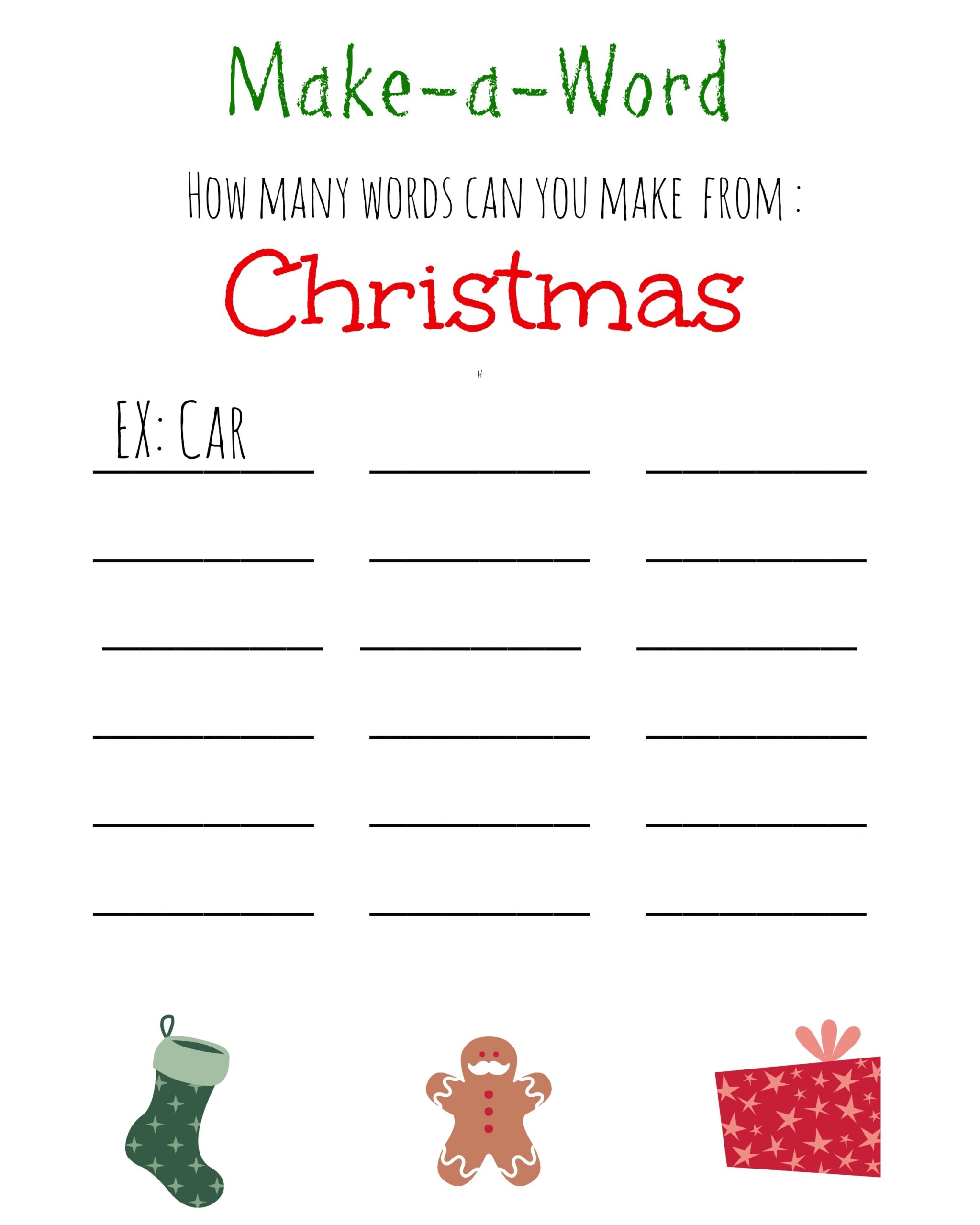 free printable activities for christmas