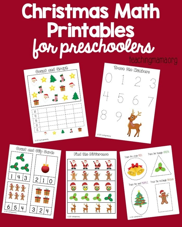 Christmas Math Printables For Preschoolers Worksheets Library