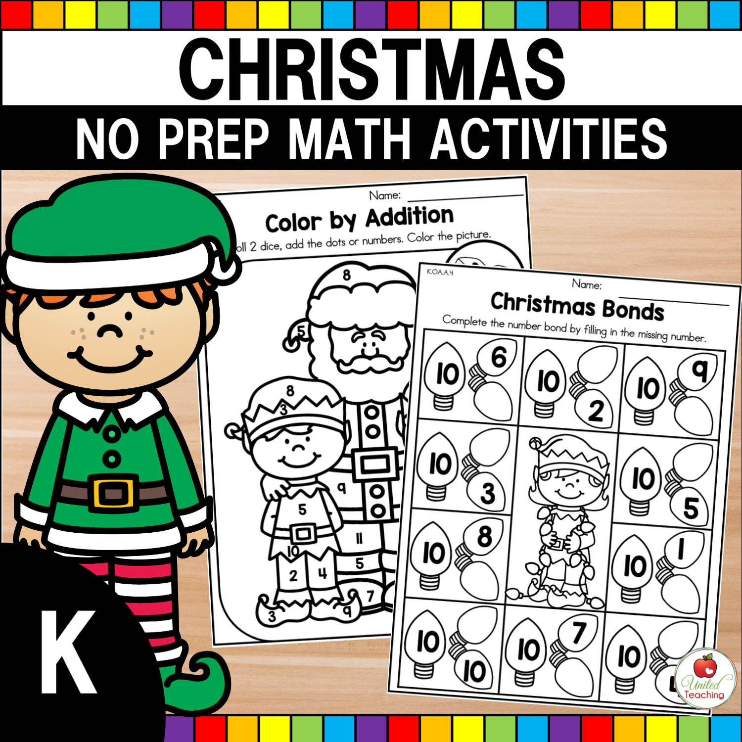 Christmas Math Worksheets Kindergarten United Teaching