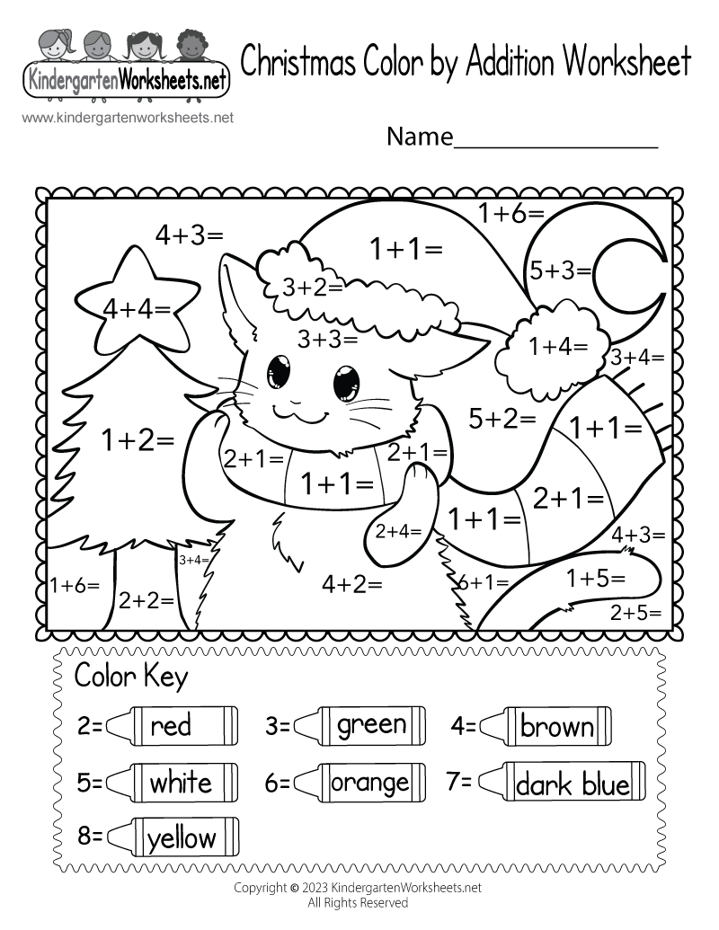 preschool math christmas worksheets