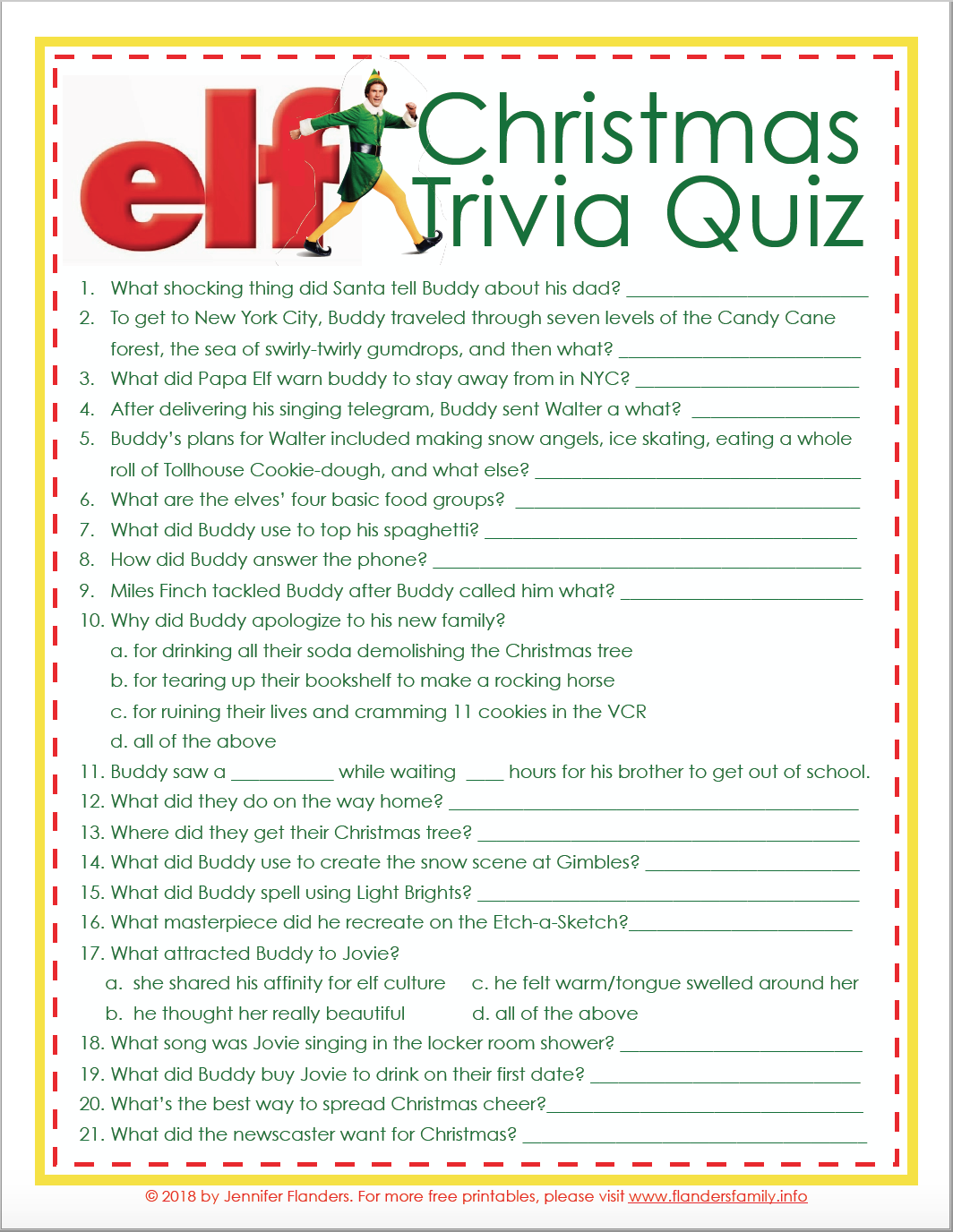 Christmas Quiz Questions 2025 Printable Camilla F Nilsson