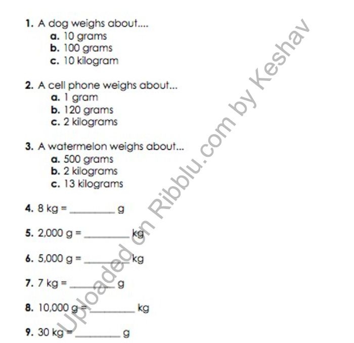 Class 2 Maths Measurement Worksheets Measurement Worksheets Math 