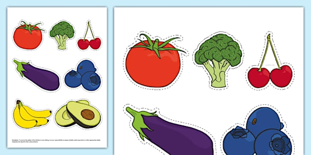 Clip Art Fruit And Vegetables Cut Outs teacher Made 