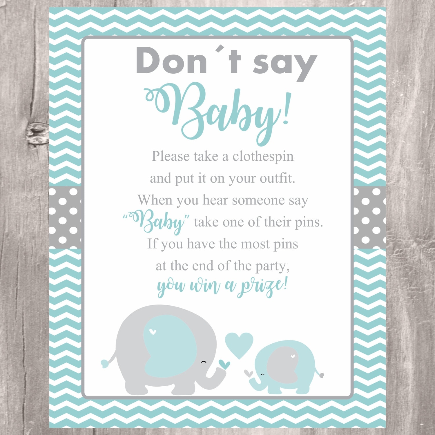 Clothes Pin Baby Shower Game Printable