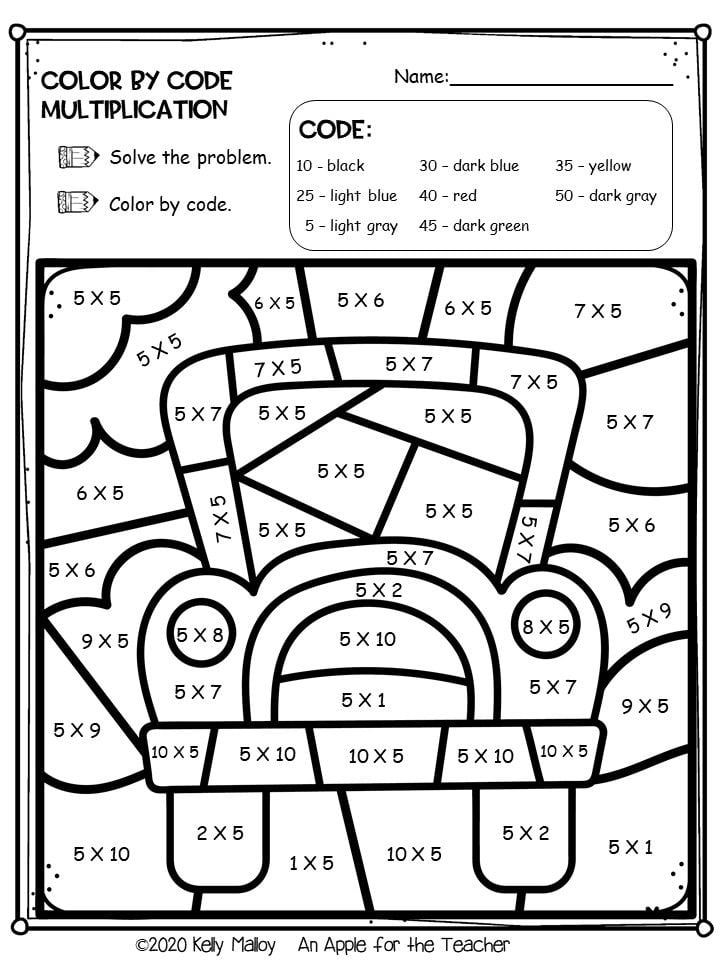 Color By Number 5th Grade Worksheets WorksheetsCity