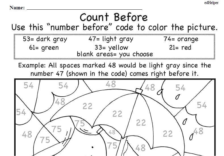 color by number math worksheets 1st grade