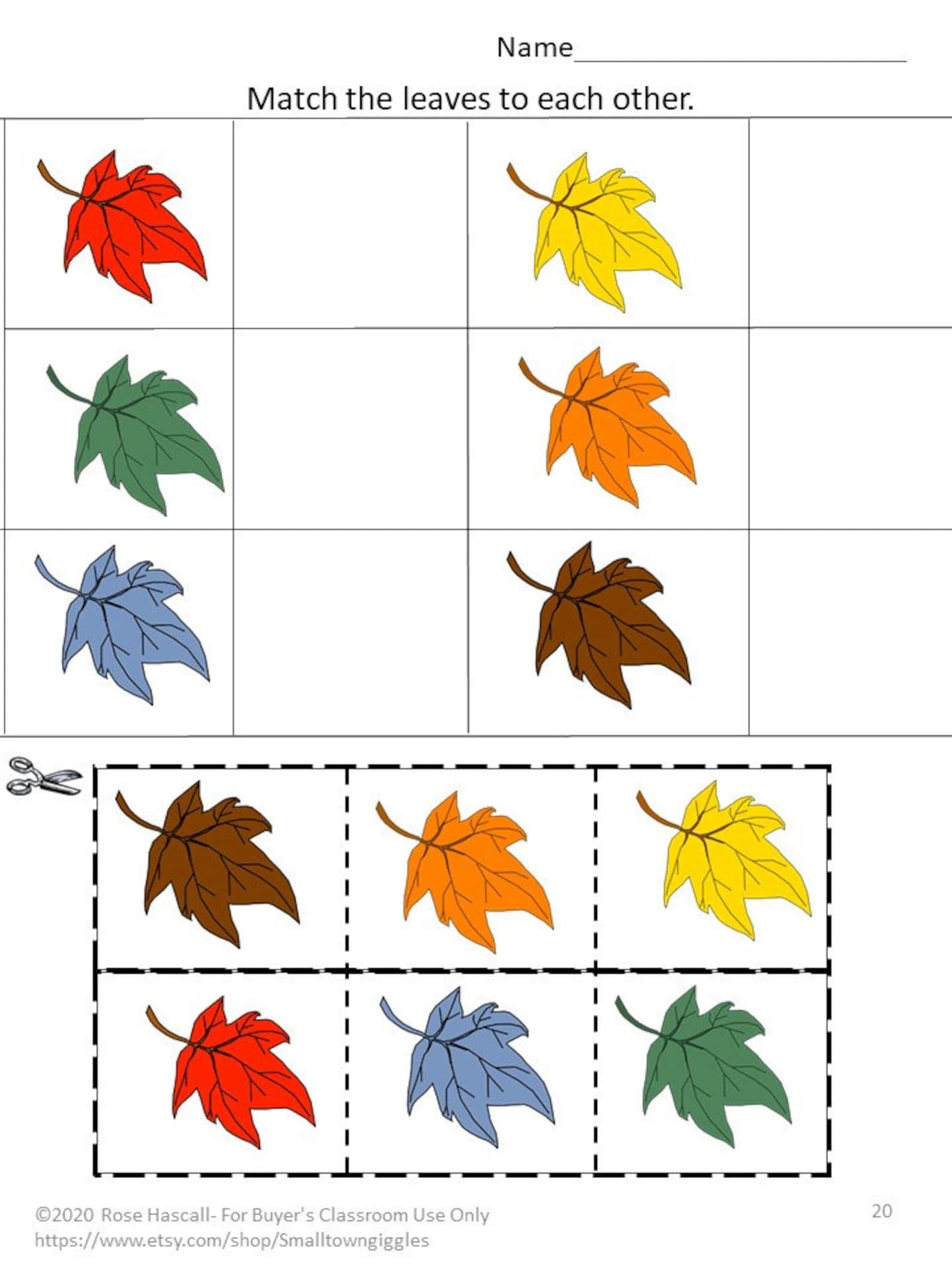 Color Matching Cut And Paste Activities Special Education Autism
