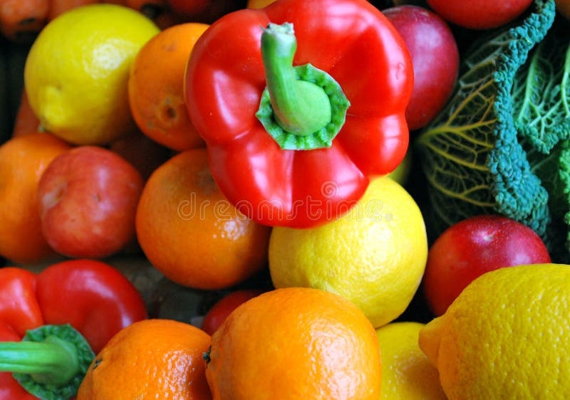 Colourful Fruit And Veg Stock Image Image Of Apple Colour 7536249