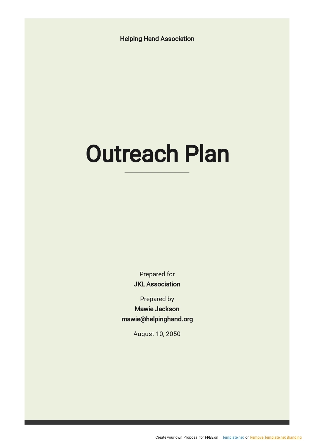 outreach plan template