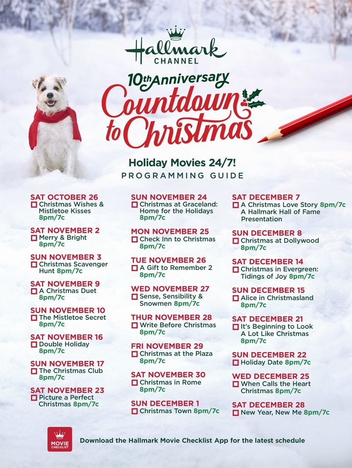 Complete Printable Hallmark Movie List
