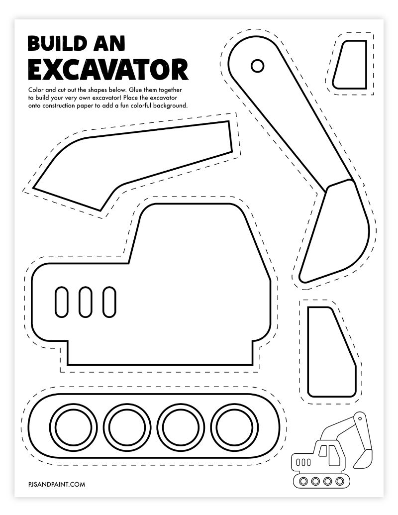 Construction Activities Preschool Build An Excavator Craft