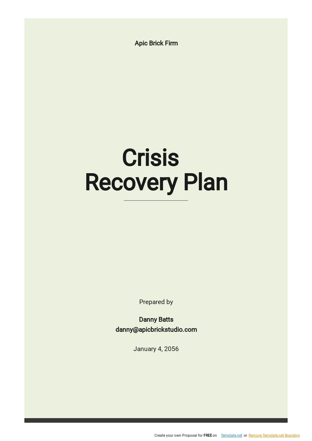 recovery action plan template