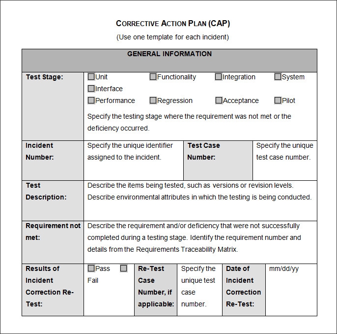 Corrective Action Plan Template 23 Free Word Excel PDF Format 