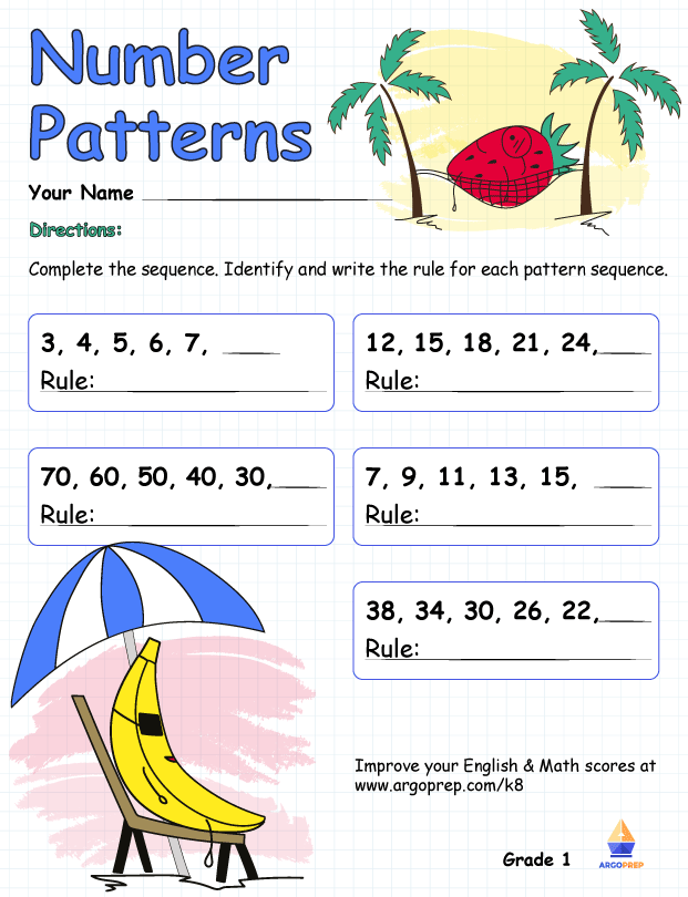 math pattern worksheets
