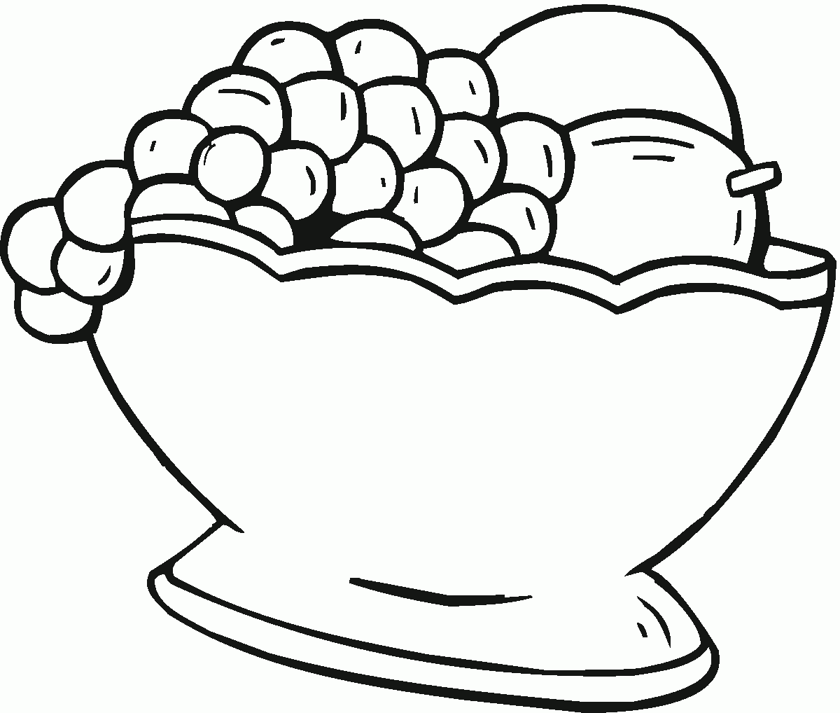 coloring picture of fruit basket