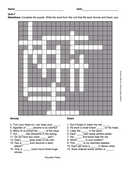 crossword puzzle template google docs
