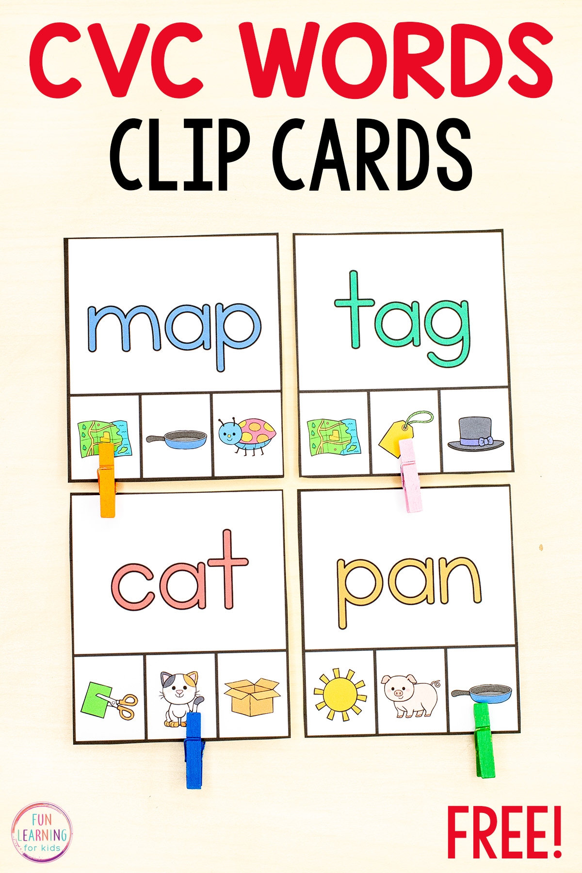 free printable cvc picture cards