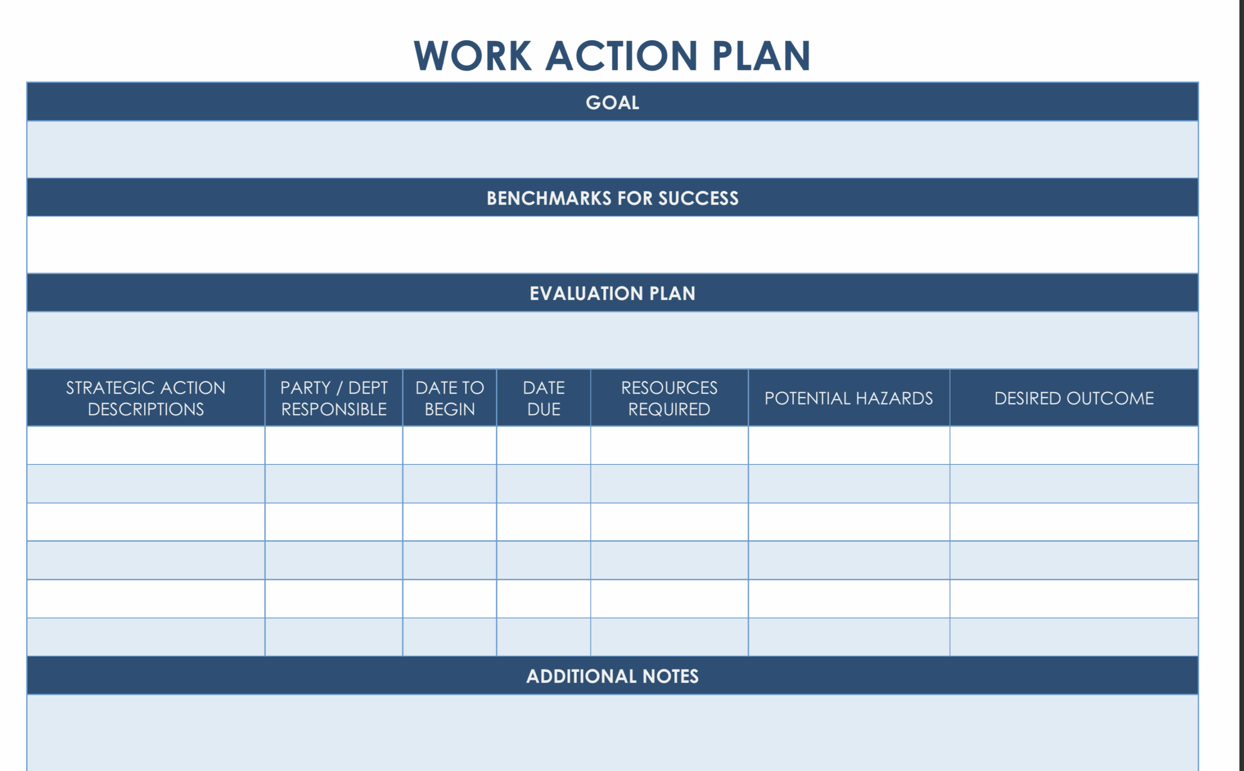 company action plan template