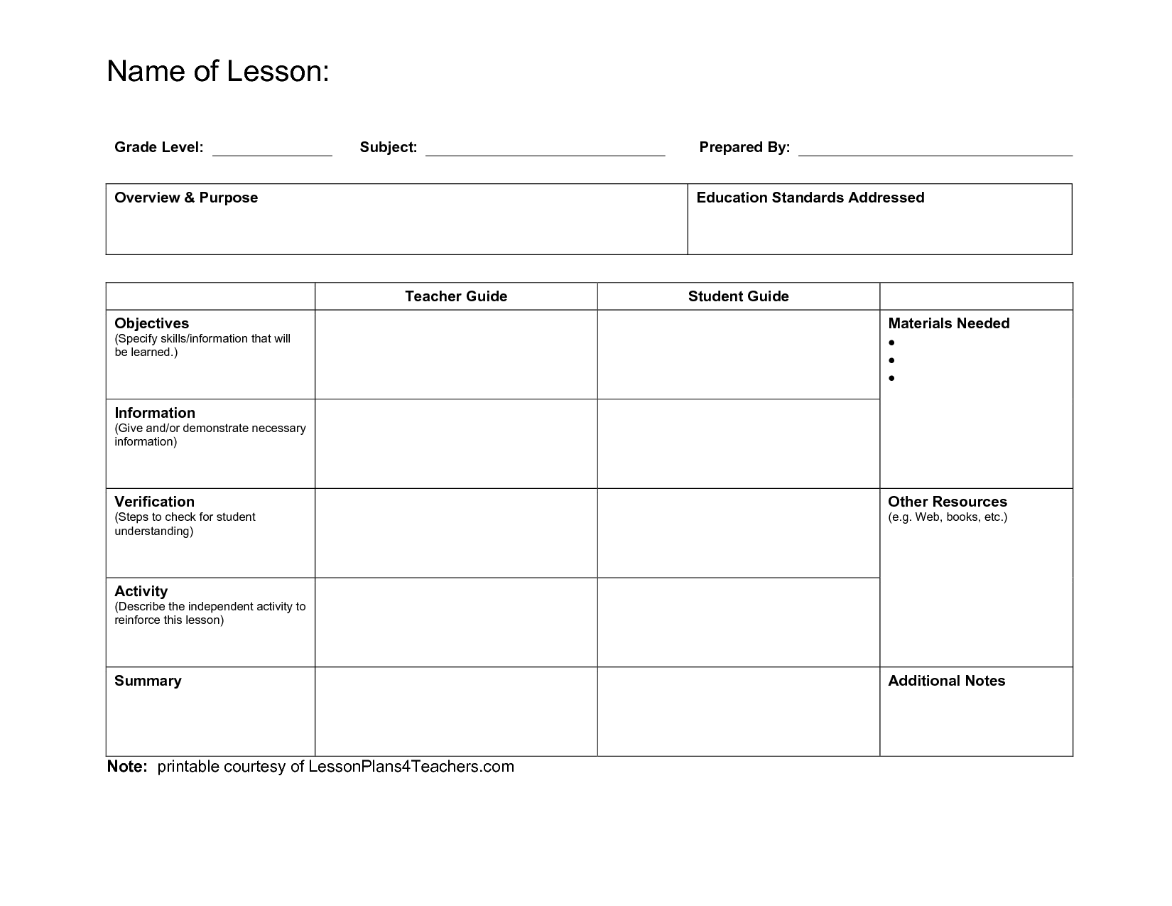 Daily Lesson Plan Template Fotolip