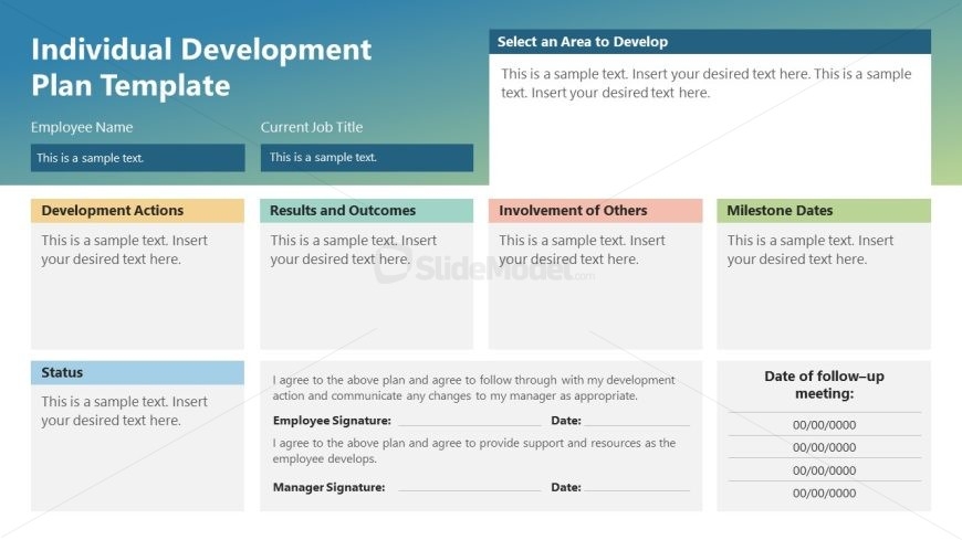 Dashboard Slide For Individual Development Plan SlideModel