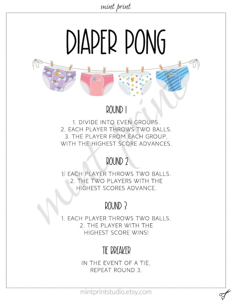 free printable baby shower diaper game